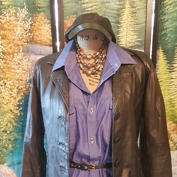 Wilson Leather hat by M.Julian Leather adjustable - Picture 3 of 13